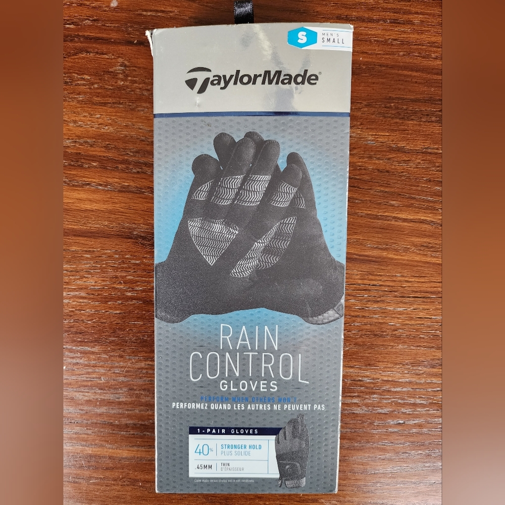Taylormade Rain Control Gloves mens small black gray New open box